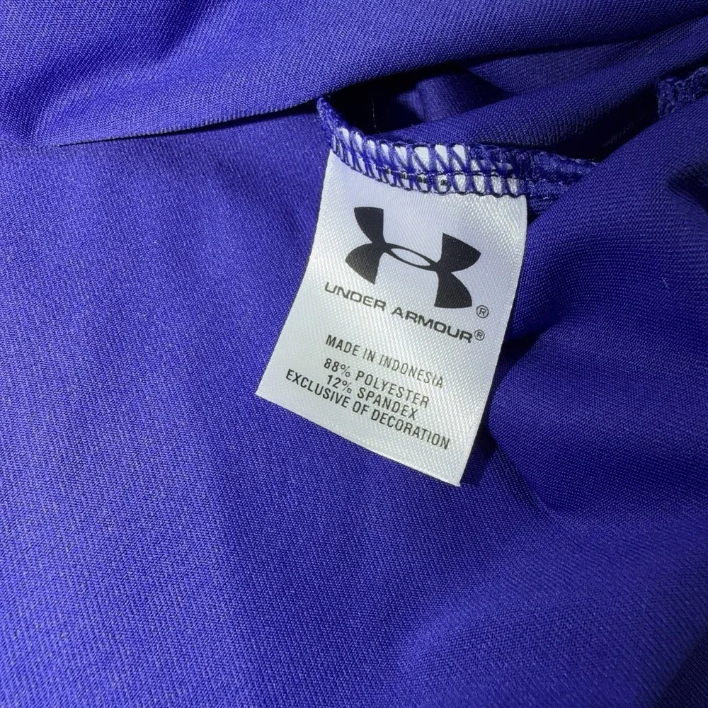 Under Armour Coldblack Polo Shirt Mens XL Blue Striped Golf Short Sleeve